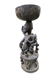 Afo Maternity Statue with Offering Bowl Olowe of Ise, Yoruba Cultural Artifact From a royal collection in Okemisi